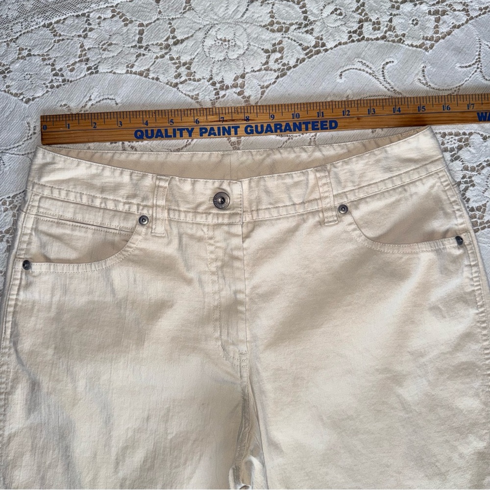 Sigrid Olsen Modernist Cotton Cream Straight Leg Cropped Jeans Women’s size 10 - Picture 3 of 16